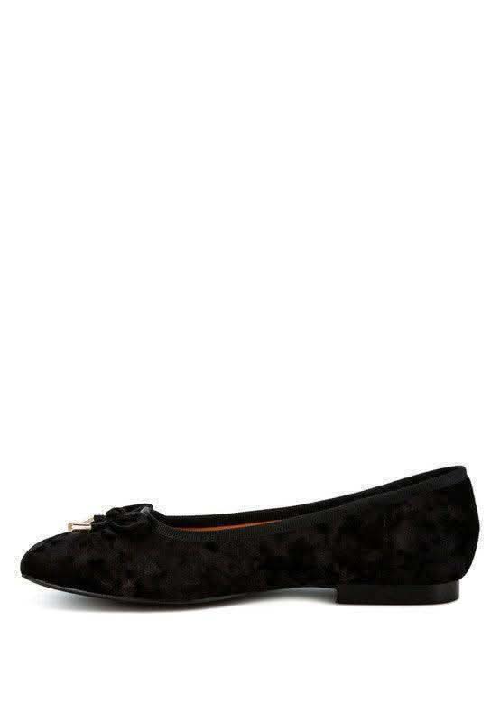 Rag & Co Buckrose Velvet Bow Ballerinas in - photo