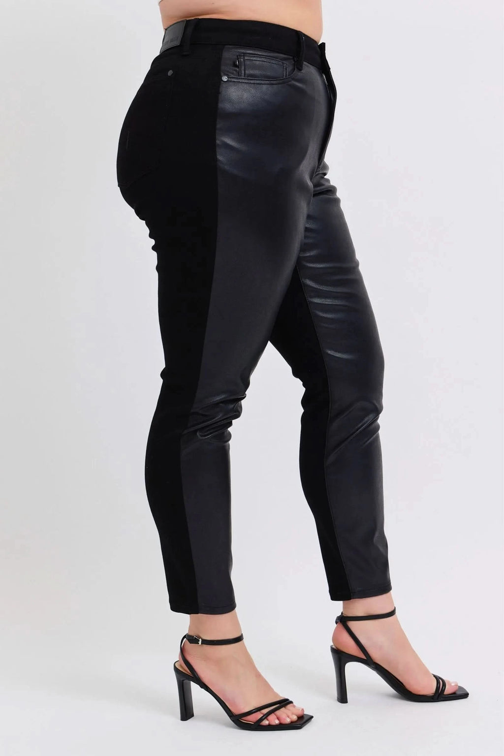 Judy Blue Plus Size HW Faux Leather Skinny Pants in - photo