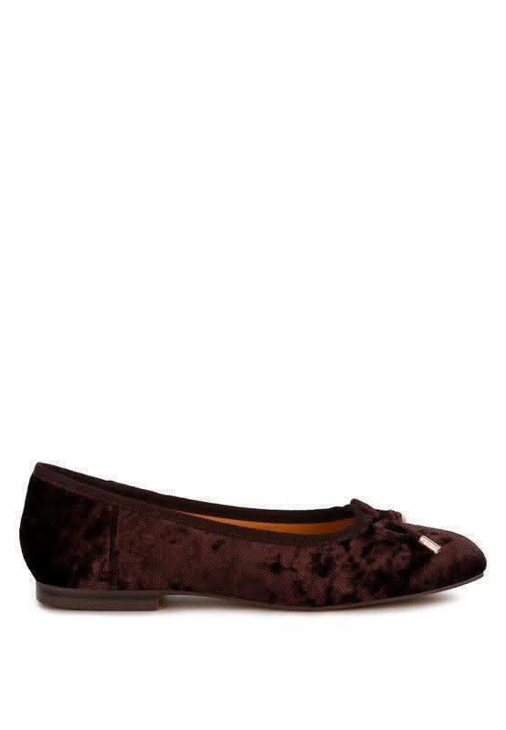 Rag & Co Buckrose Velvet Bow Ballerinas in - photo