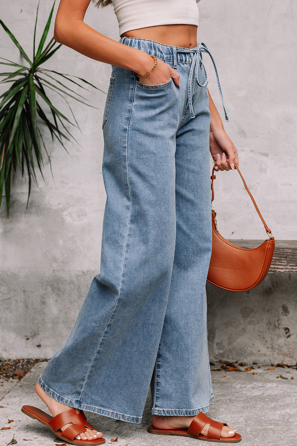 Zoe Medium Wash Super Wide Leg Denim Pants in - Bottoms/Jeans photo