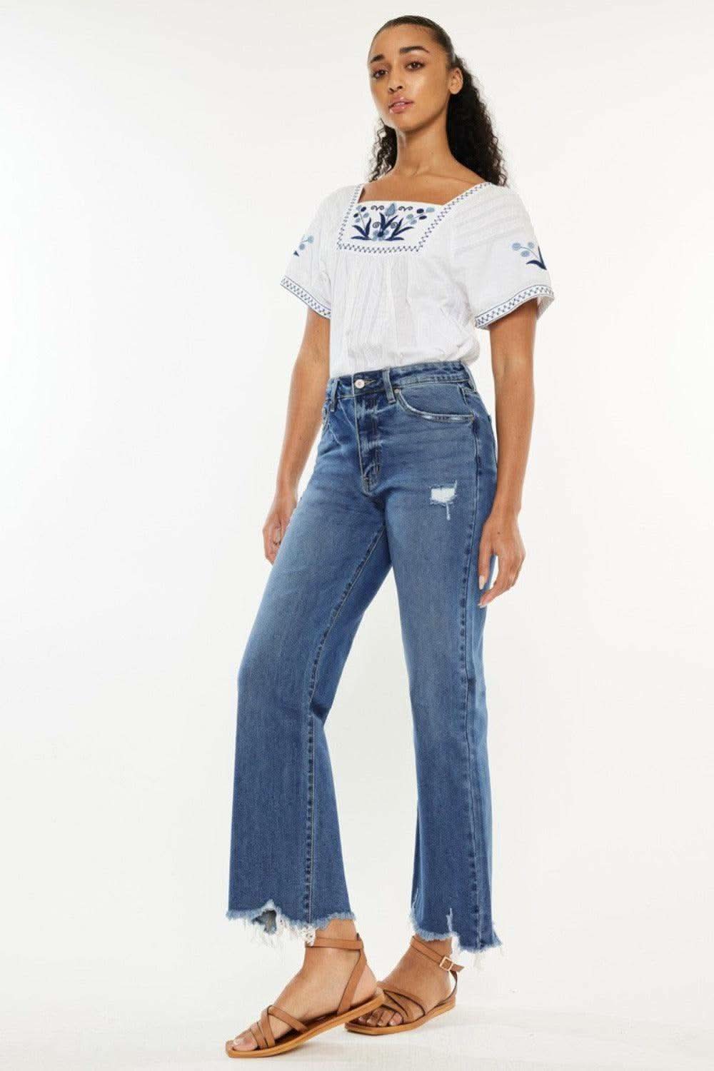 Kancan Full Size High Rise Slim Wide Leg Jeans in - photo