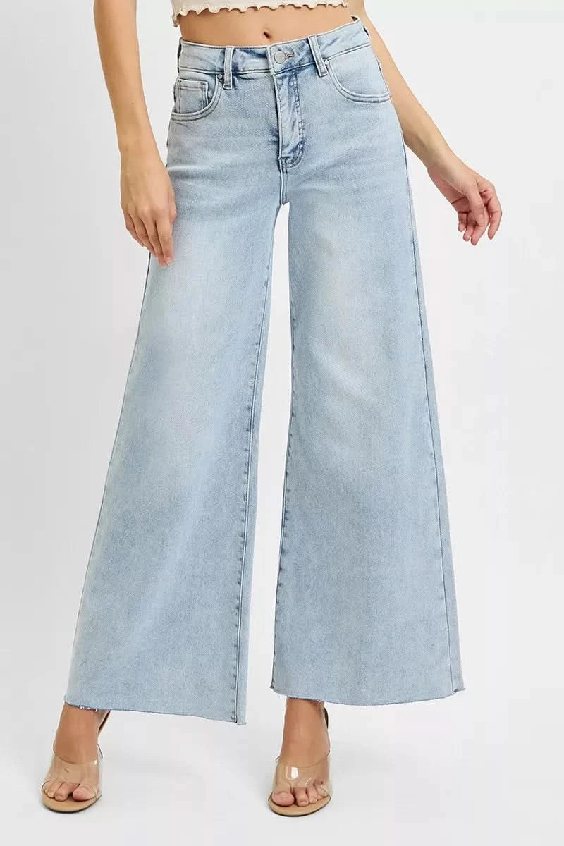 RISEN Full Size High Rise Ankle Wide Palazzo Jeans Plus Size in - photo