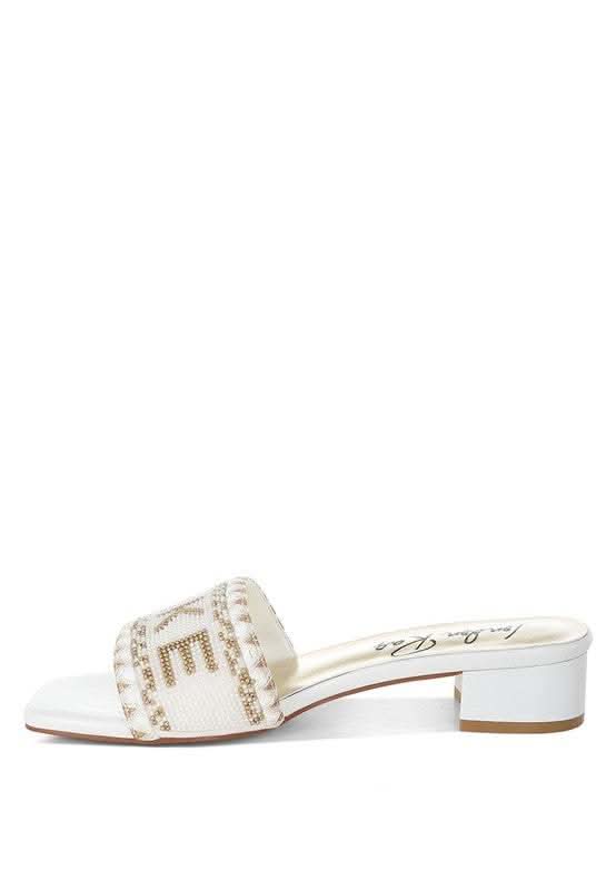 Vacay Babe Lake Como Beaded Slip-On Heels in - photo