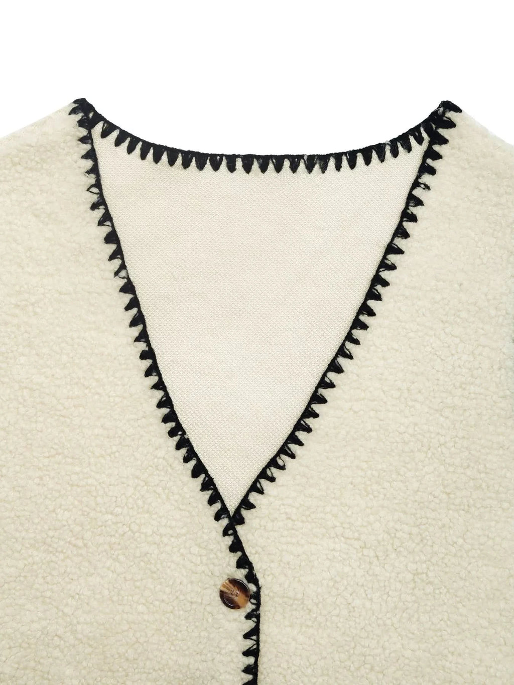 V-Neck Button Up Vest Coat in - photo