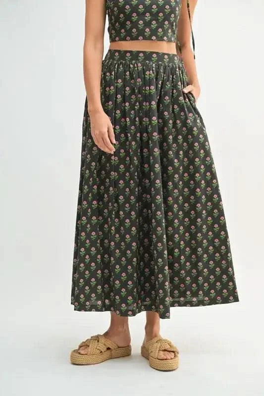 MABLE Floral Crop Top and Skirt Set in - photo