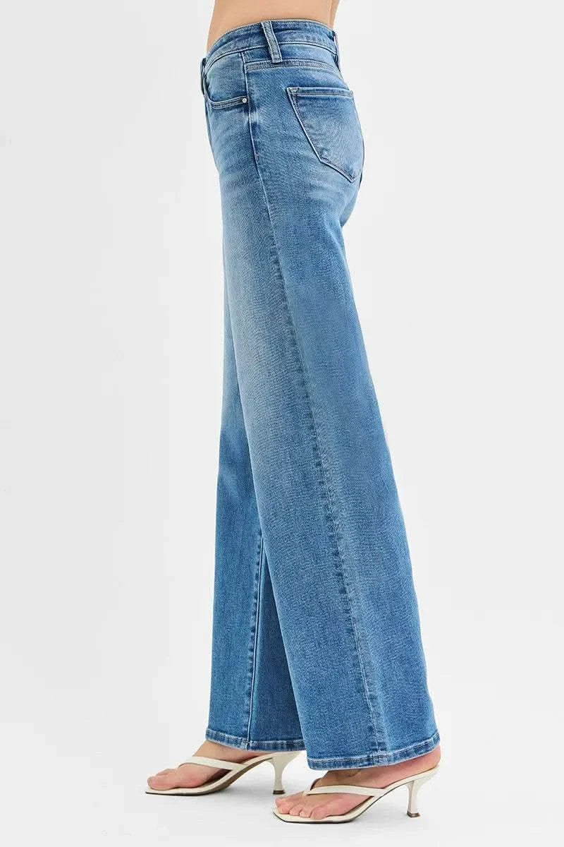 RISEN Full Size Low Rise Wide Leg Jeans Plus Size in - photo