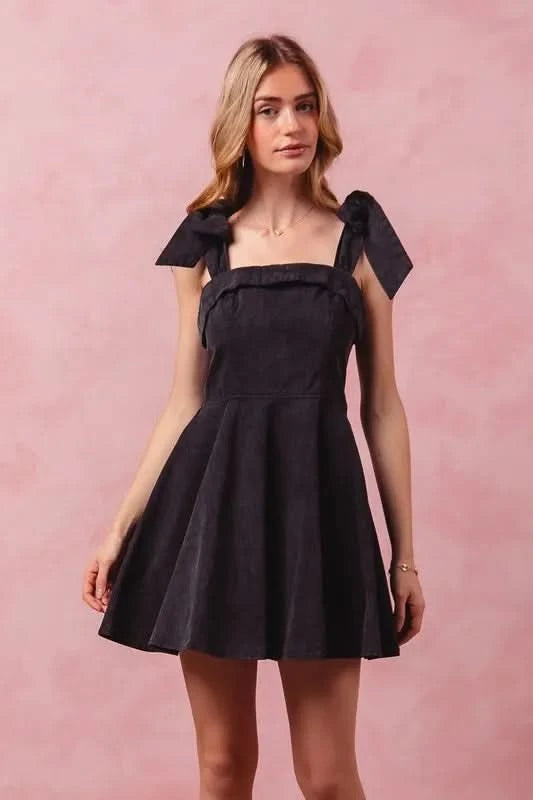 SO ME Fit and Flare Washed Gameday Dress in - photo