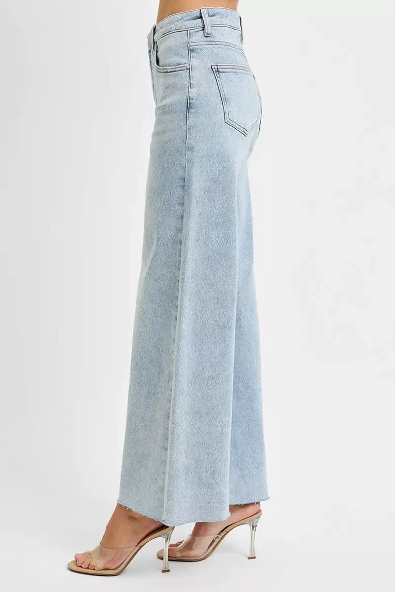 RISEN Full Size High Rise Ankle Wide Palazzo Jeans Plus Size in - photo