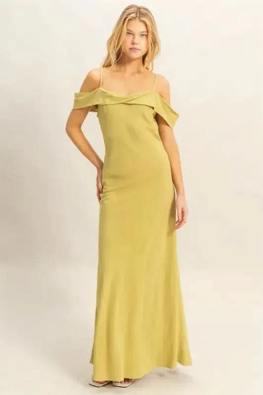HYFVE Flattering Fit Cami Maxi Dress in MATCHA - photo