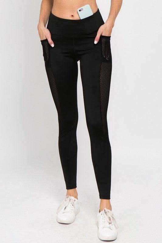 Active Jersey Mesh Striped 3-Pocket Leggings in - photo