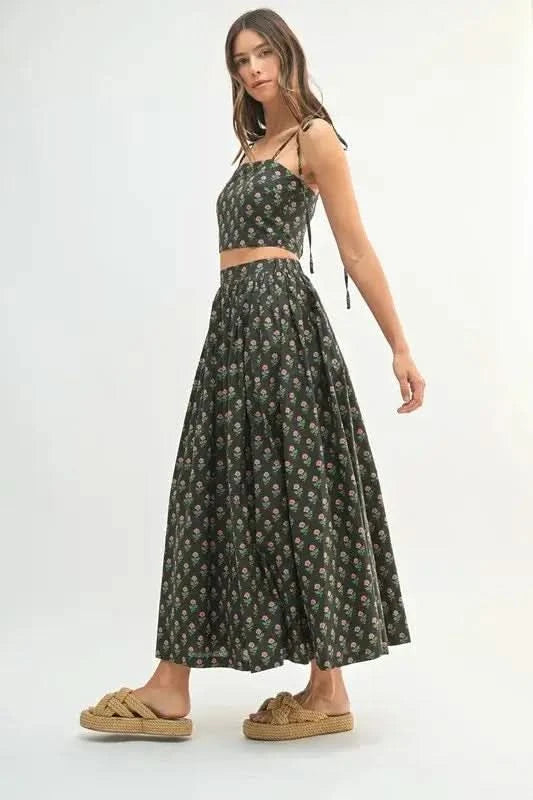 MABLE Floral Crop Top and Skirt Set in - photo