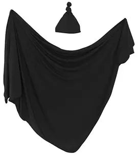 Swaddle Blanket and Hat Set - Black in - Swaddle Blankets & Hat / Headband Sets photo