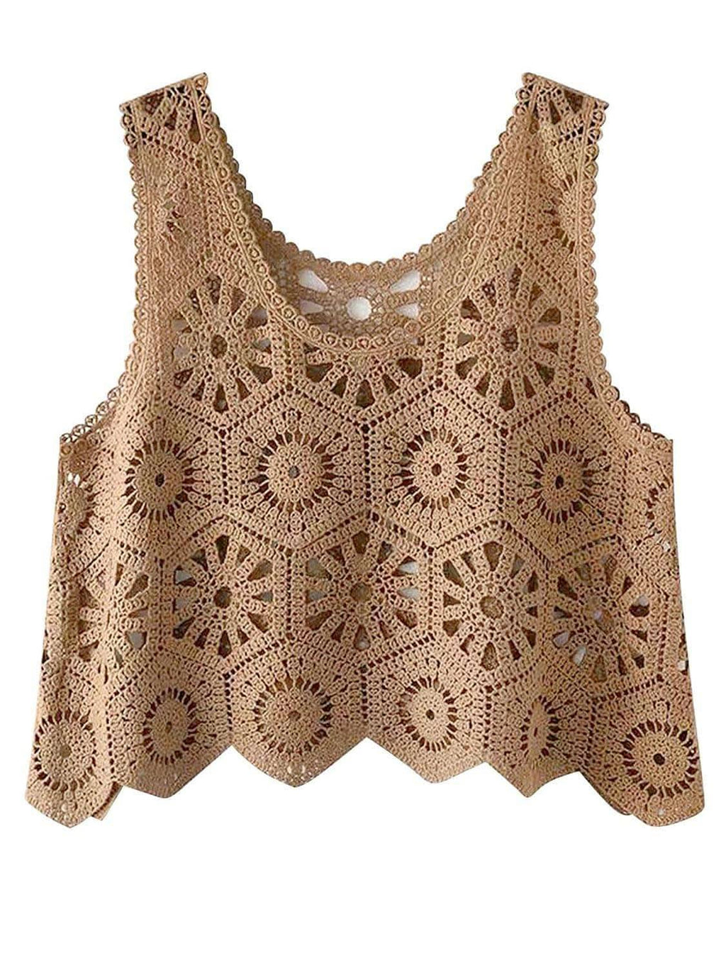 Karla Openwork Round Neck Knit Vest - SwagglyLife Home & Fashion