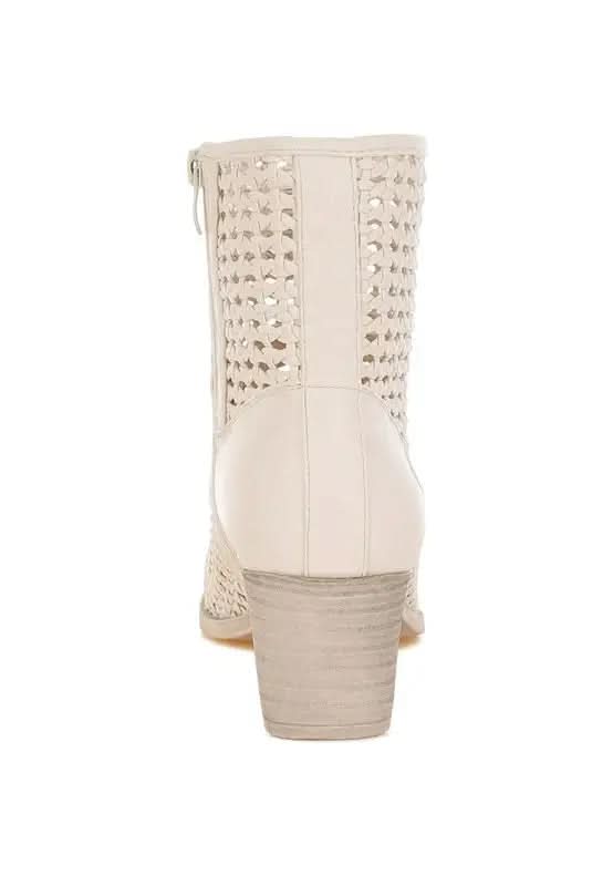 Rag & Co. Artisole Woven Pleather Block Heel Boots in - photo