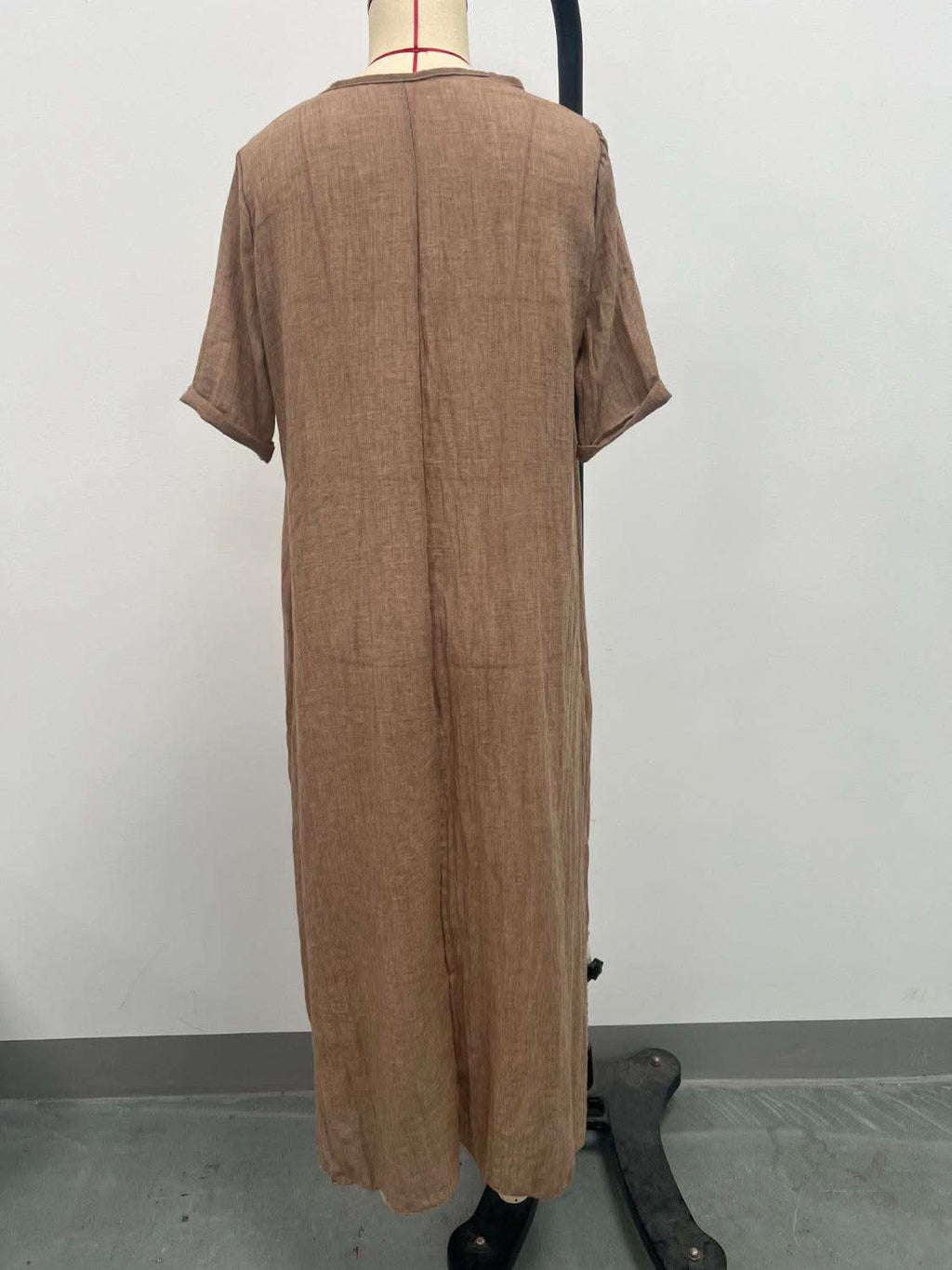 Full Size V-Neck Short Sleeve Midi Dress Plus Size in - dresses photo