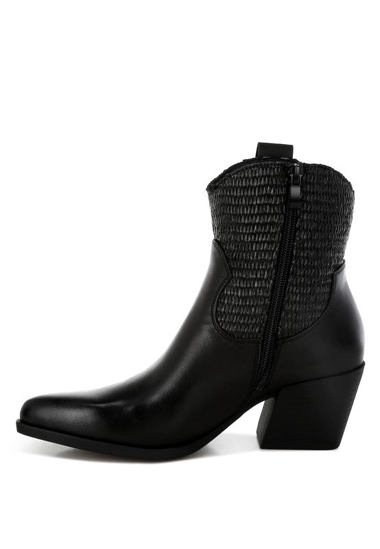 Big Mood Raffia & Faux Leather Cowboy Boots in - photo