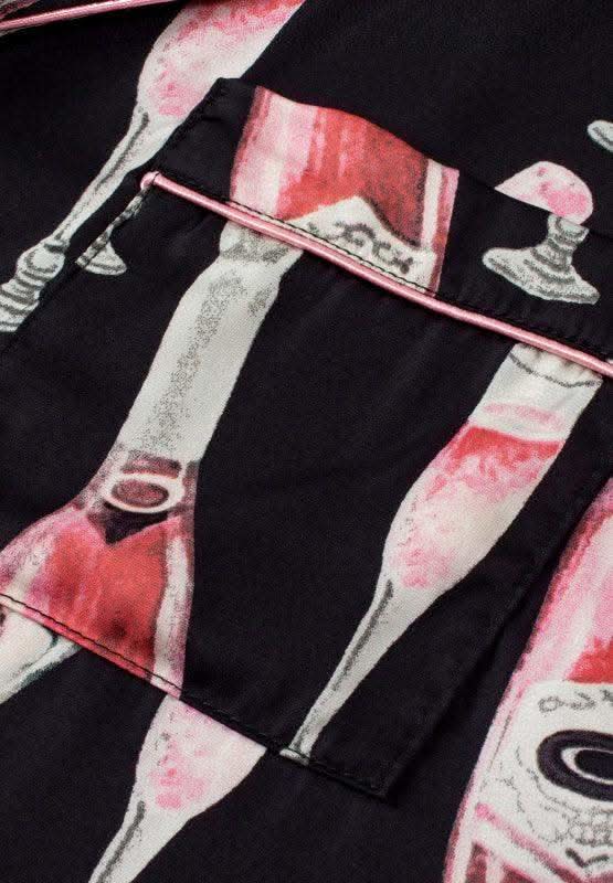 Champagne Print Short Sleeve Top and Shorts Sleepwear Set - SwagglyLife Home & Fashion Champagne Print Short Sleeve Top and Shorts Sleepwear Set - SwagglyLife Home & Fashion