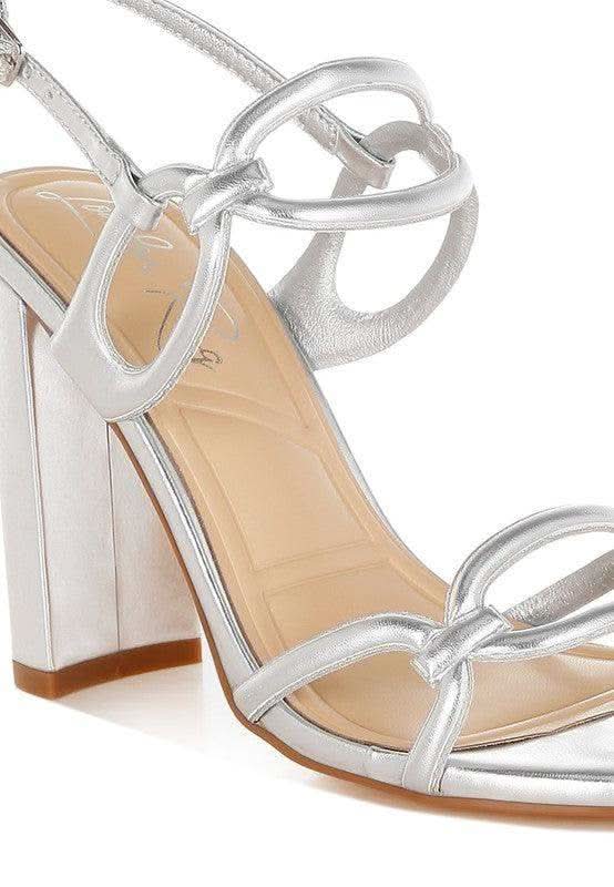 Ryzah Metallic Cut Out Chain Sandals in - photo