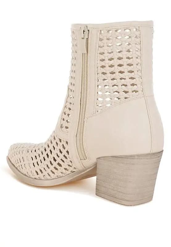 Rag & Co. Artisole Woven Pleather Block Heel Boots in - photo