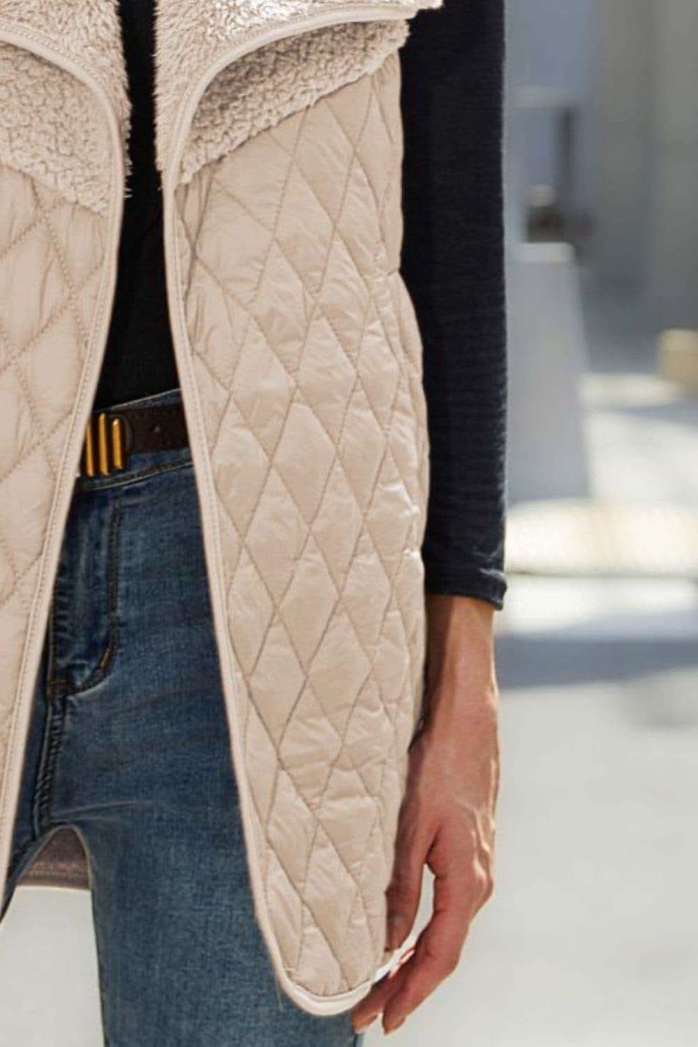 Open Front Collared Vest - SwagglyLife Home & Fashion