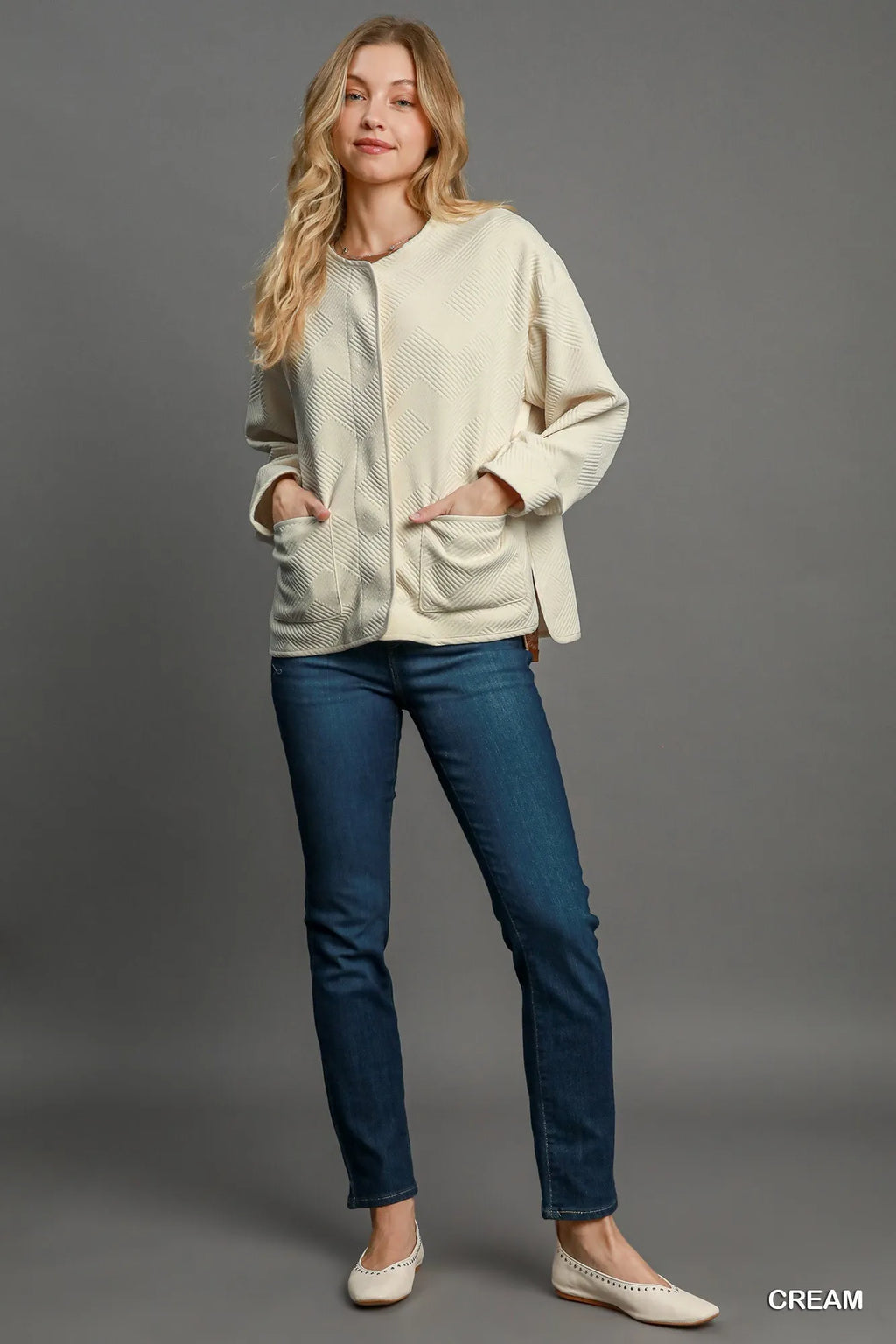 Umgee Textured Jacquard Jacket in - photo