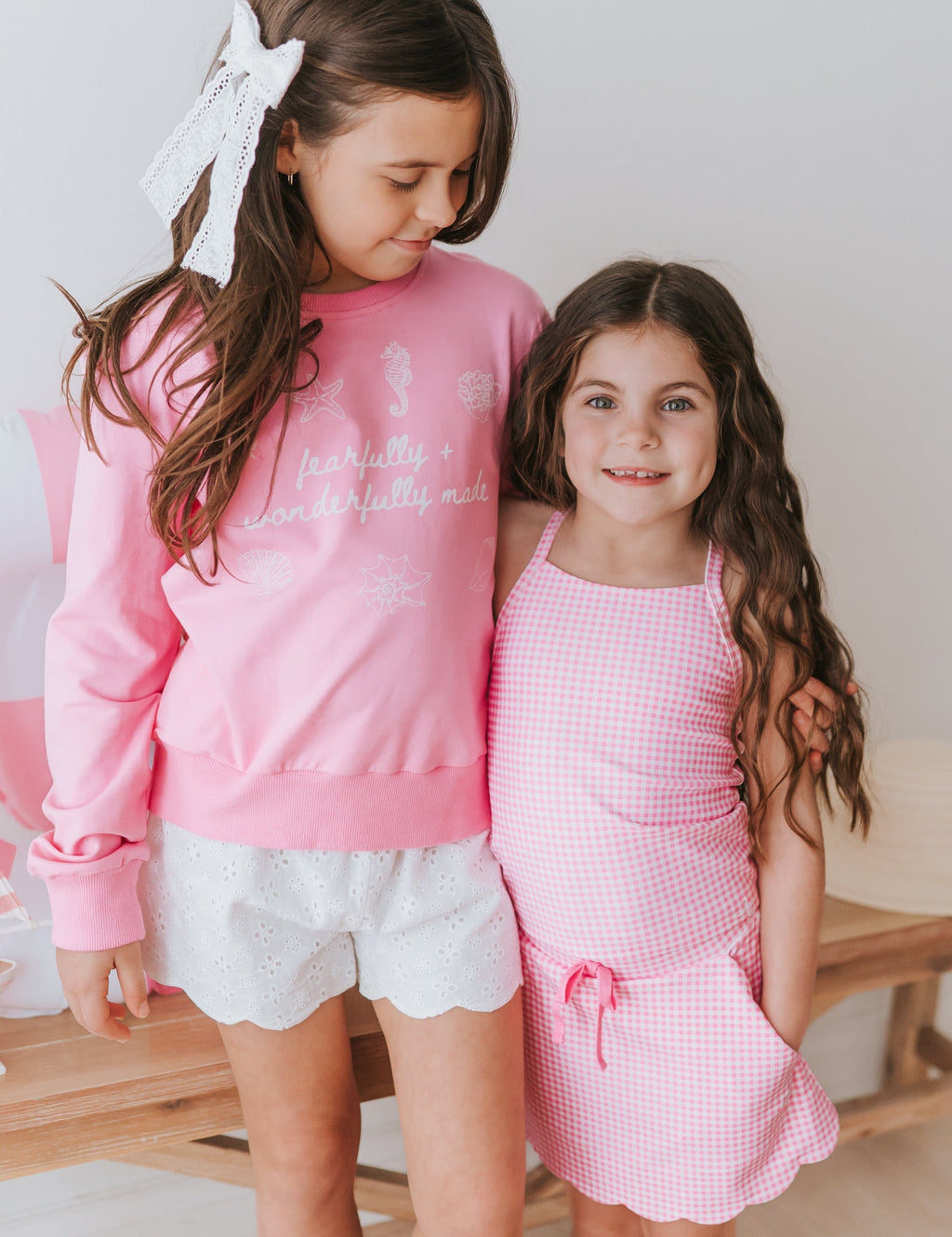 Malibu Pink Gingham Scallop Athletic Set in - Skirts photo