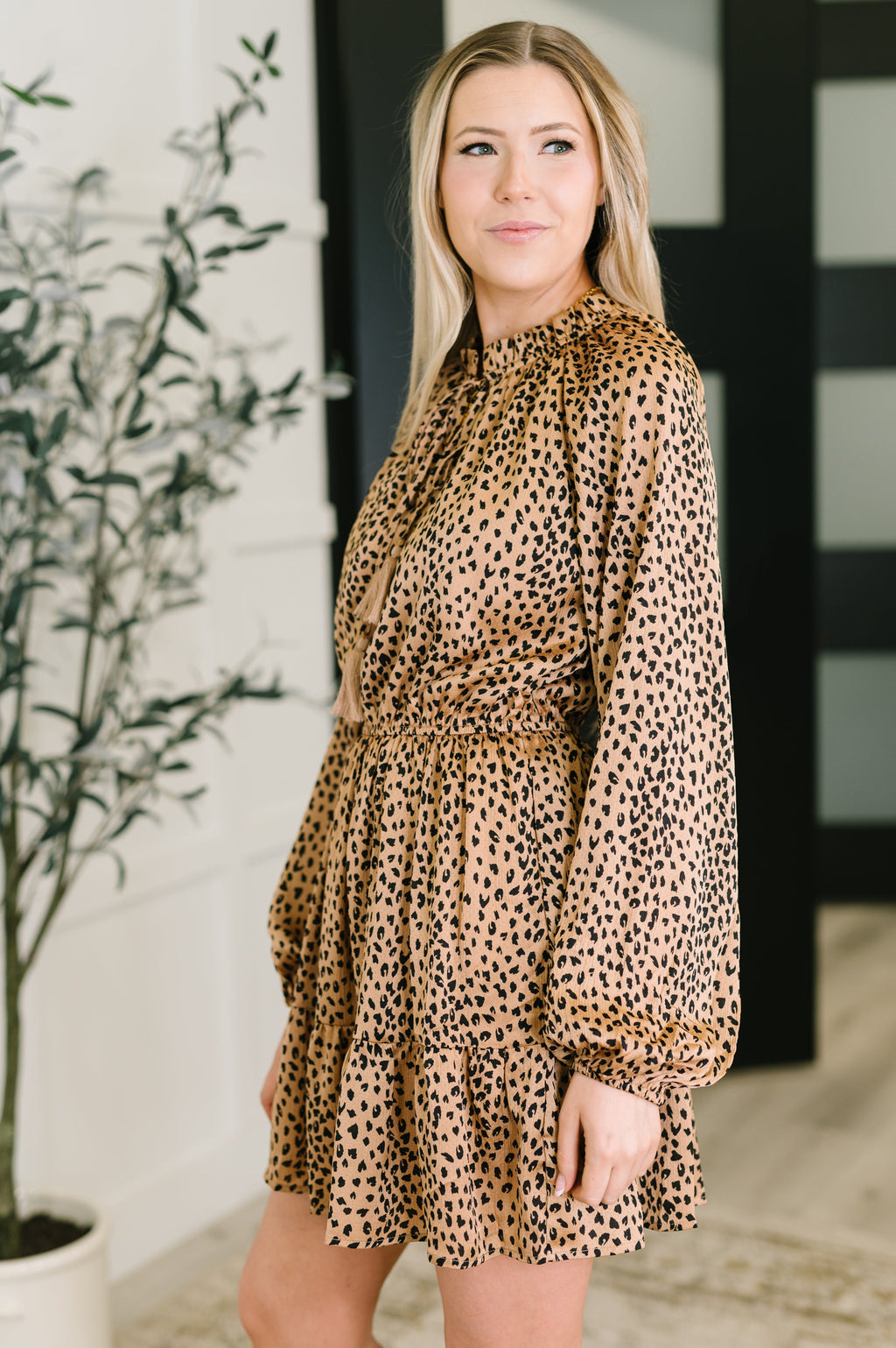 A Cheeky Little Time Tiered Dress in Pecan Brown in - Womens photo