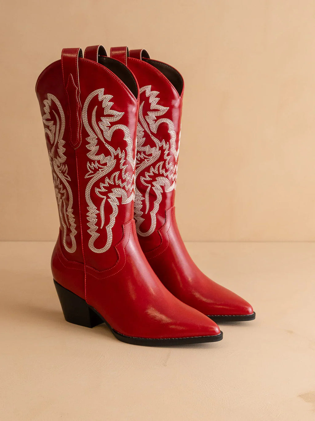 The Amaya | Cherry Classic Western Cowgirl Boot in Cherry - BOOTS & BOOTIES photo
