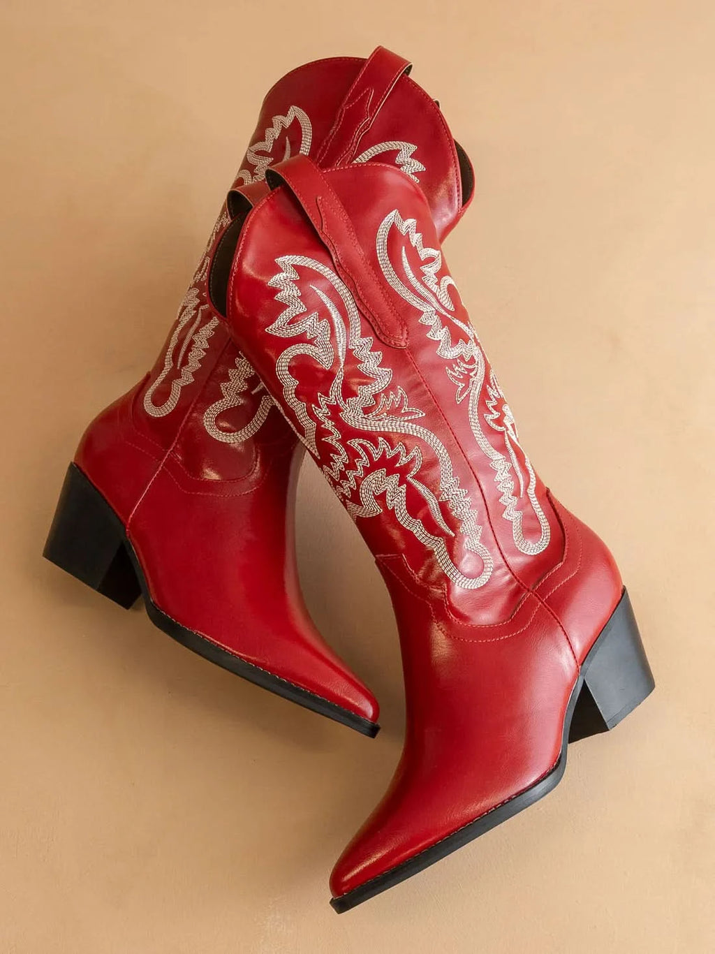 The Amaya | Cherry Classic Western Cowgirl Boot in Cherry - BOOTS & BOOTIES photo