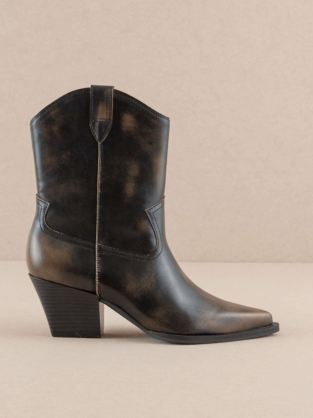 The Ames | Brown Short Cowboy Booties in - BOOTS & BOOTIES photo