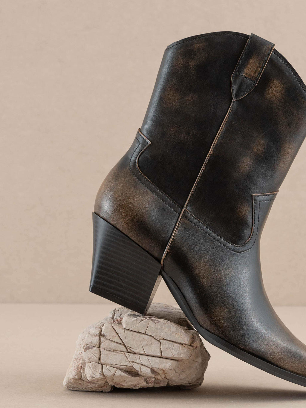 The Ames | Brown Short Cowboy Booties in - BOOTS & BOOTIES photo