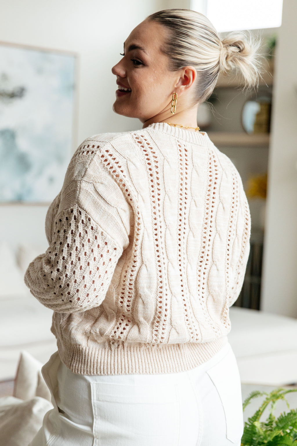 A Note of Thanks Cable Knit Sweater in - Tops photo
