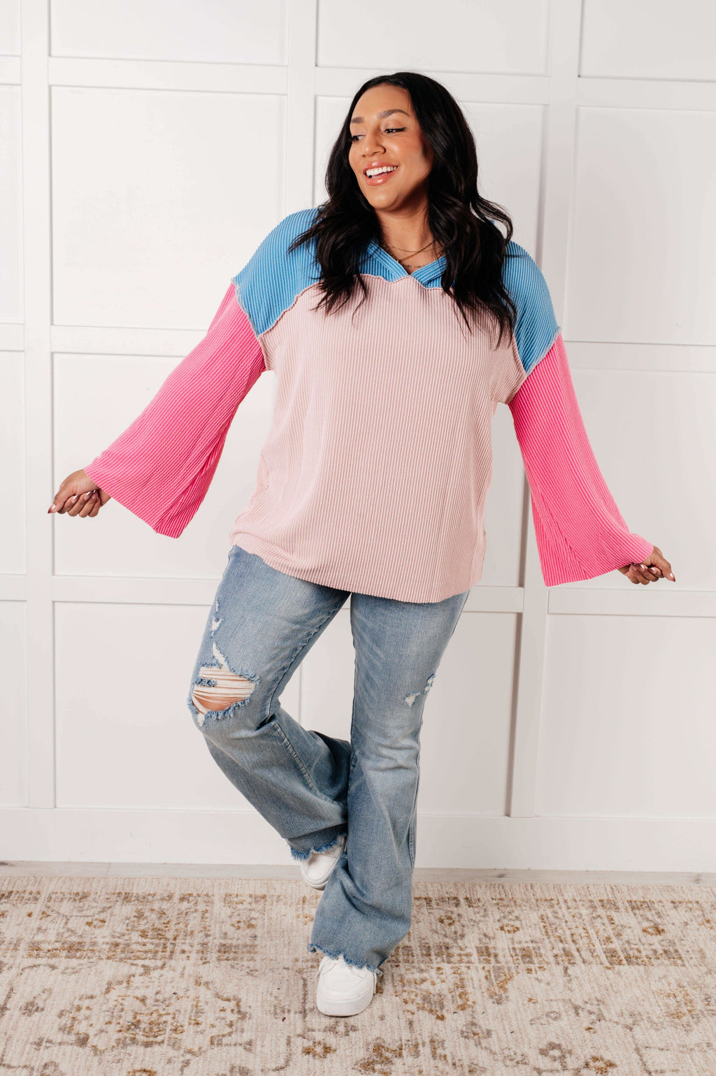 A-Tisket A-Tasket Color Block Pullover in - Tops photo