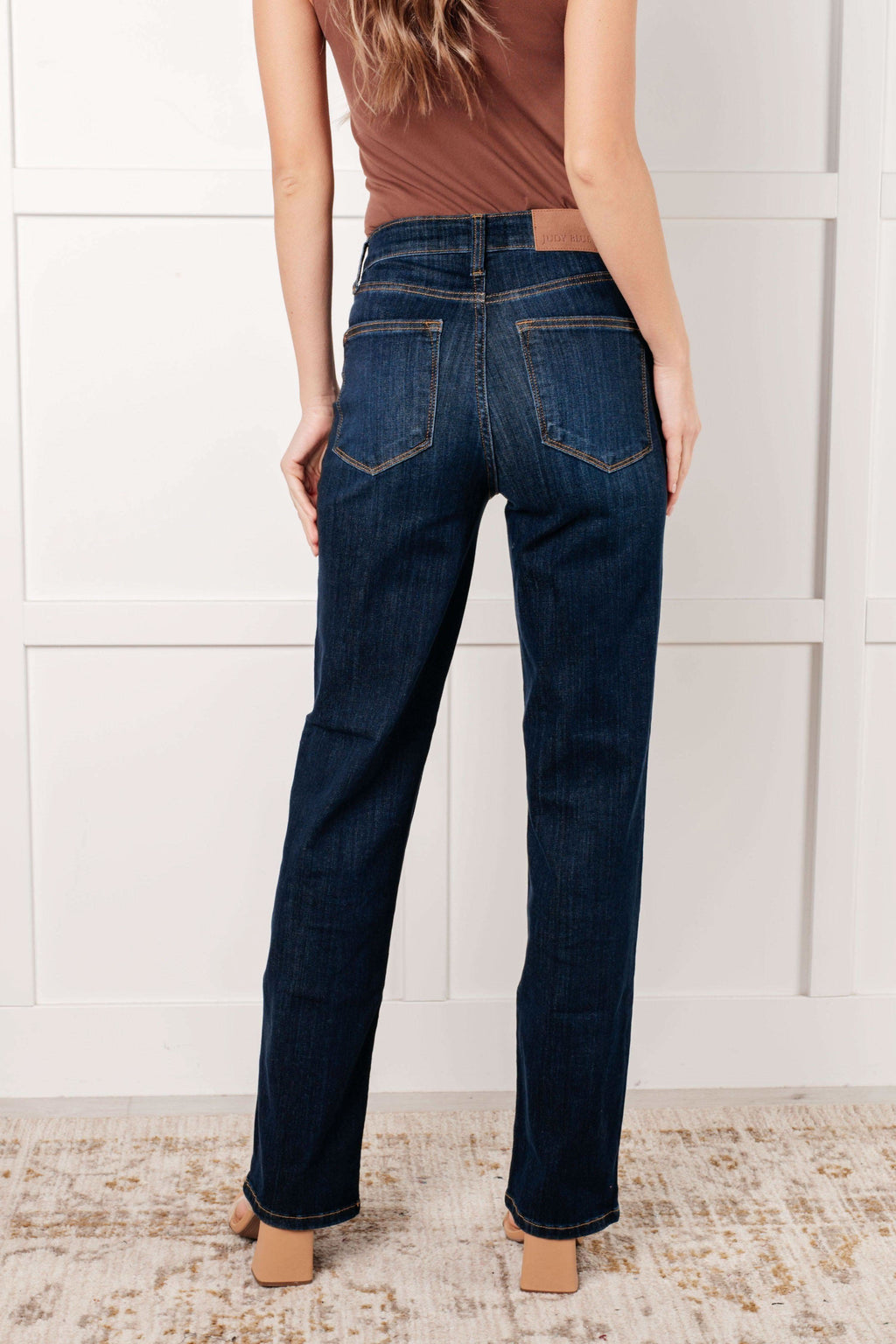 Judy Blue Alaina High Rise Classic Straight Jeans in - Denim photo