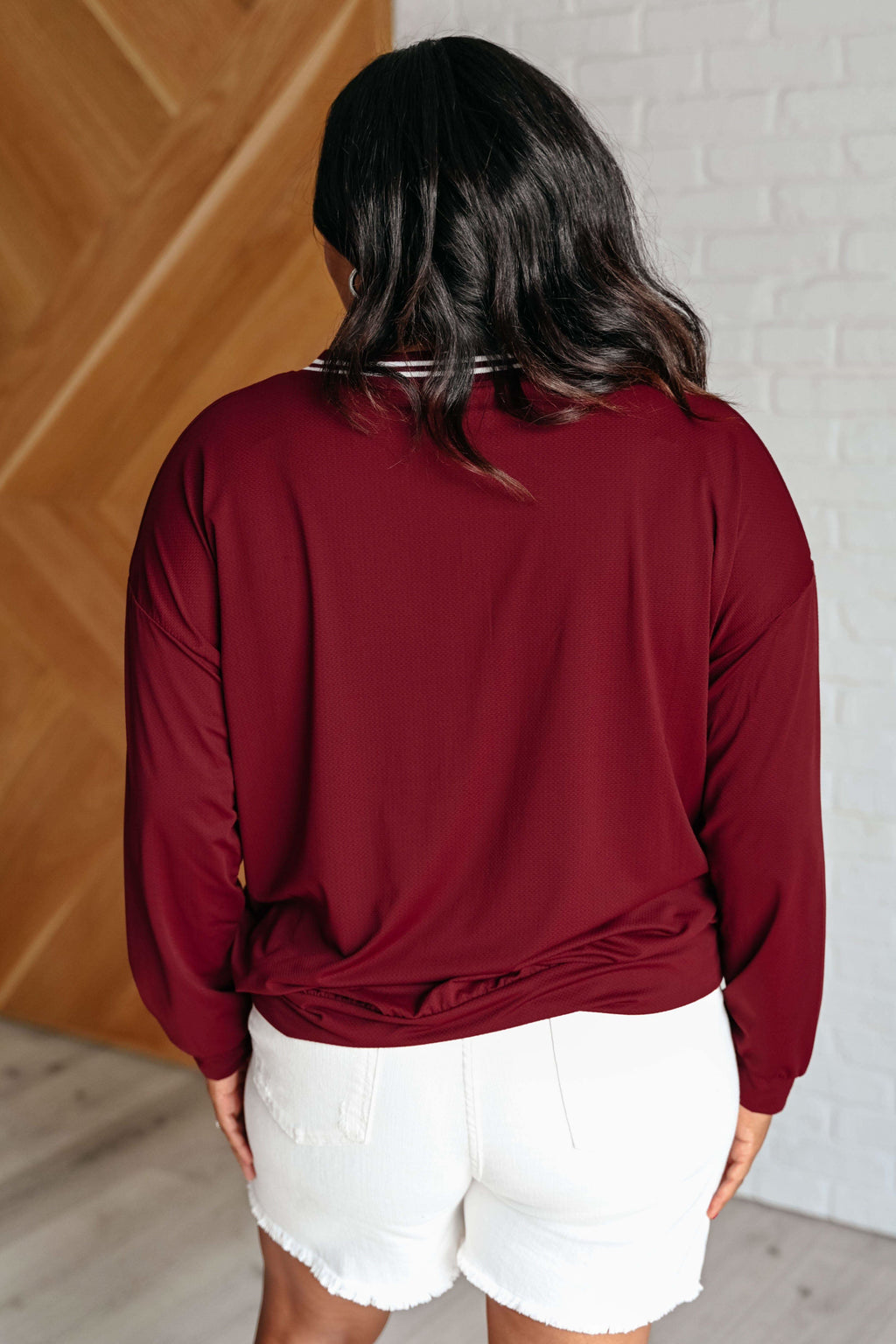 All Out Comfort V-Neck Pullover in Red Merlot - SwagglyLife Home & Fashion