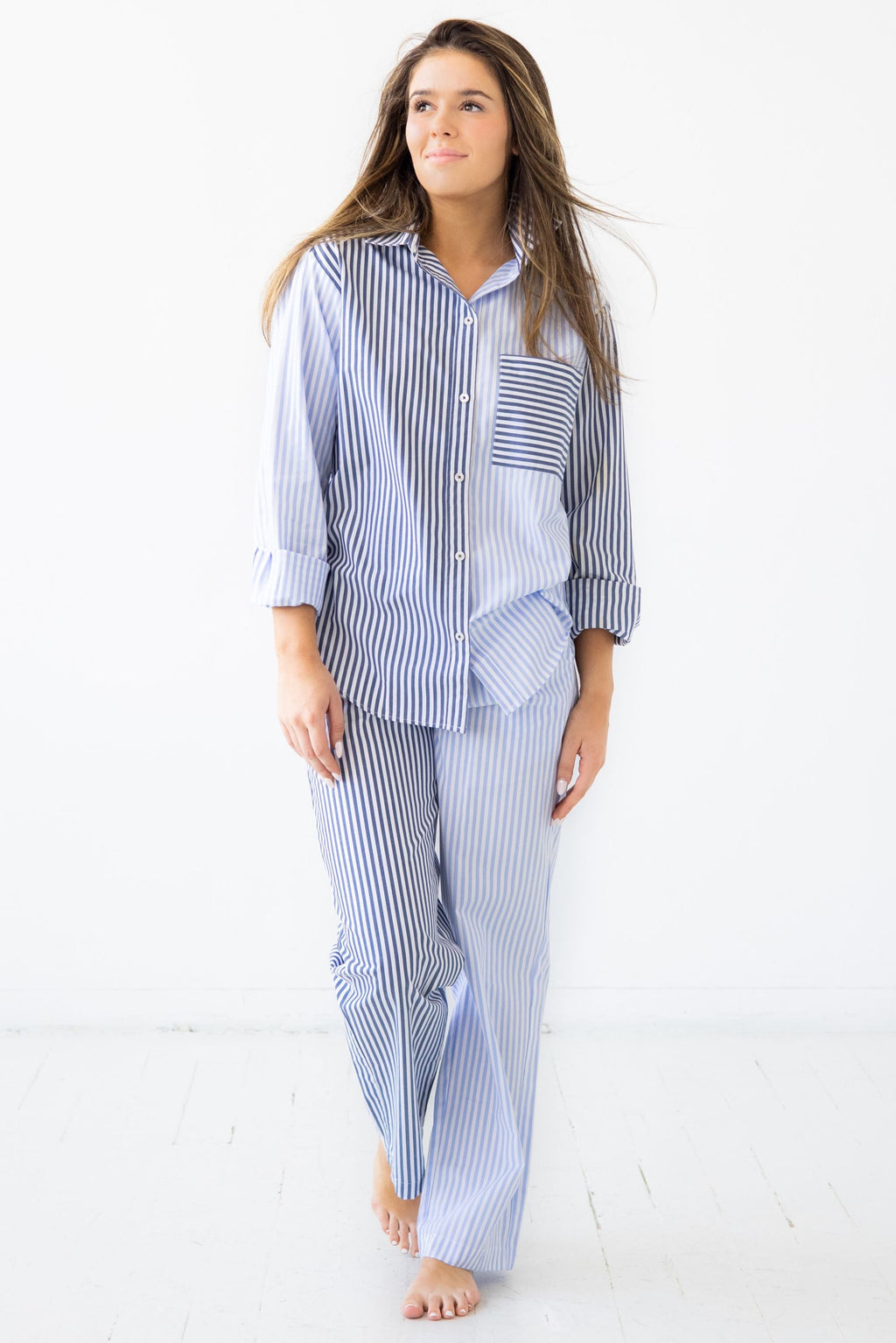 Amalfi Stripes Resort Full Length Set in - PAJAMAS photo