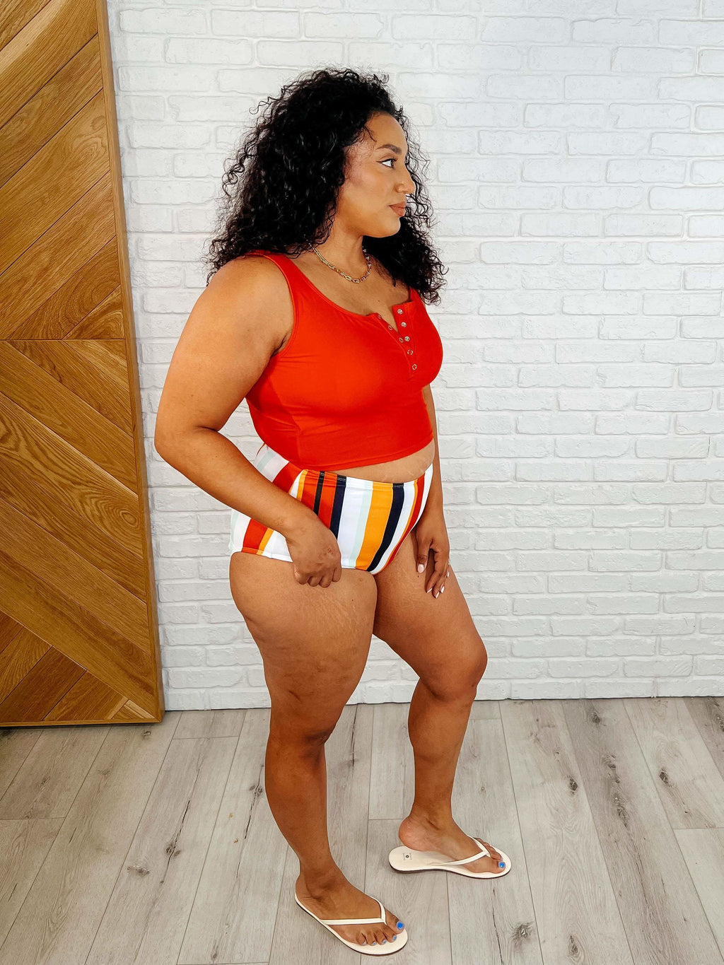 Bermuda Stripe Bottoms in Red in - Swimwear photo