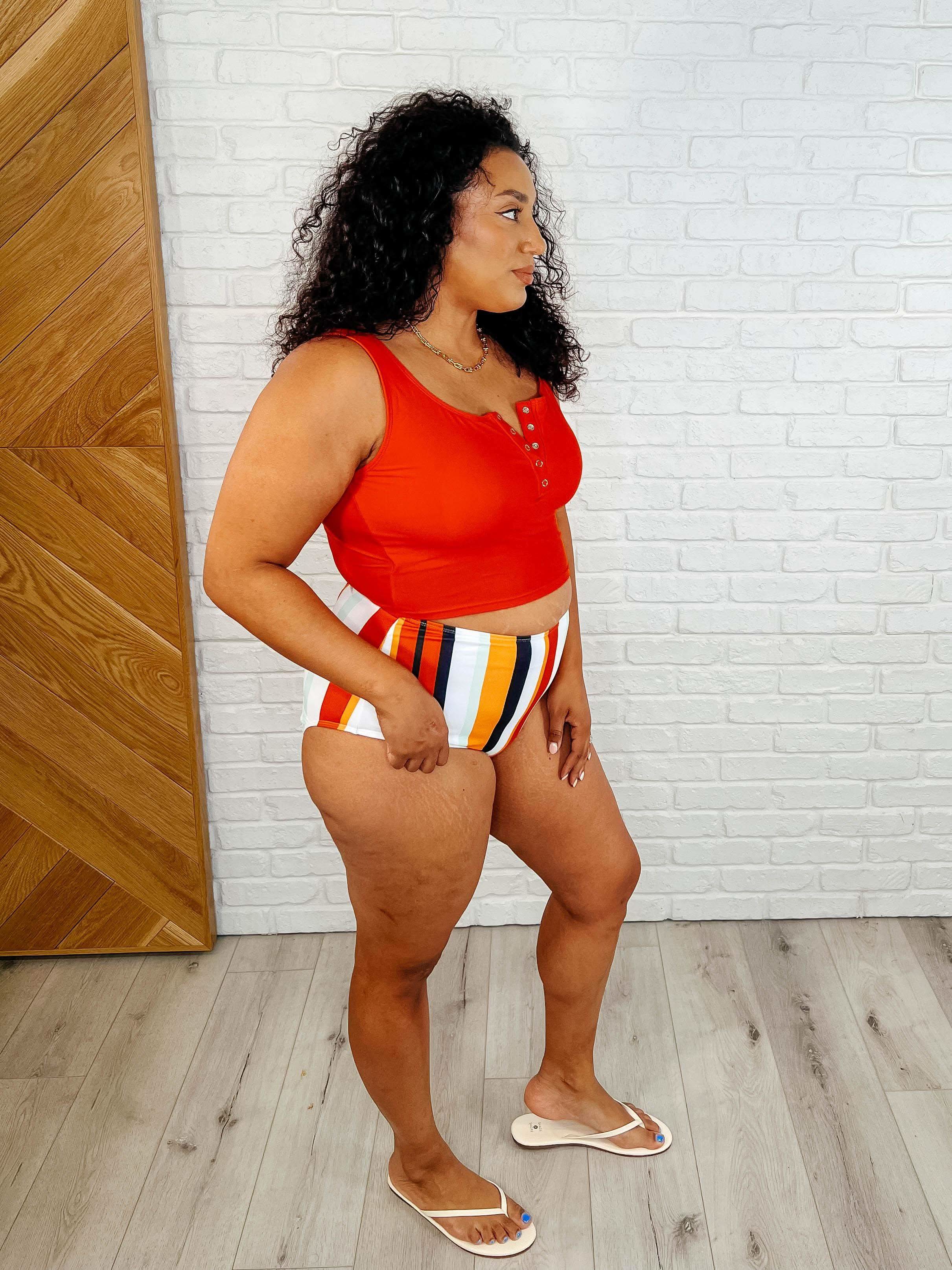 Bermuda Snap Up Swim Top in Red - SwagglyLife Home & Fashion Bermuda Snap Up Swim Top in Red - SwagglyLife Home & Fashion