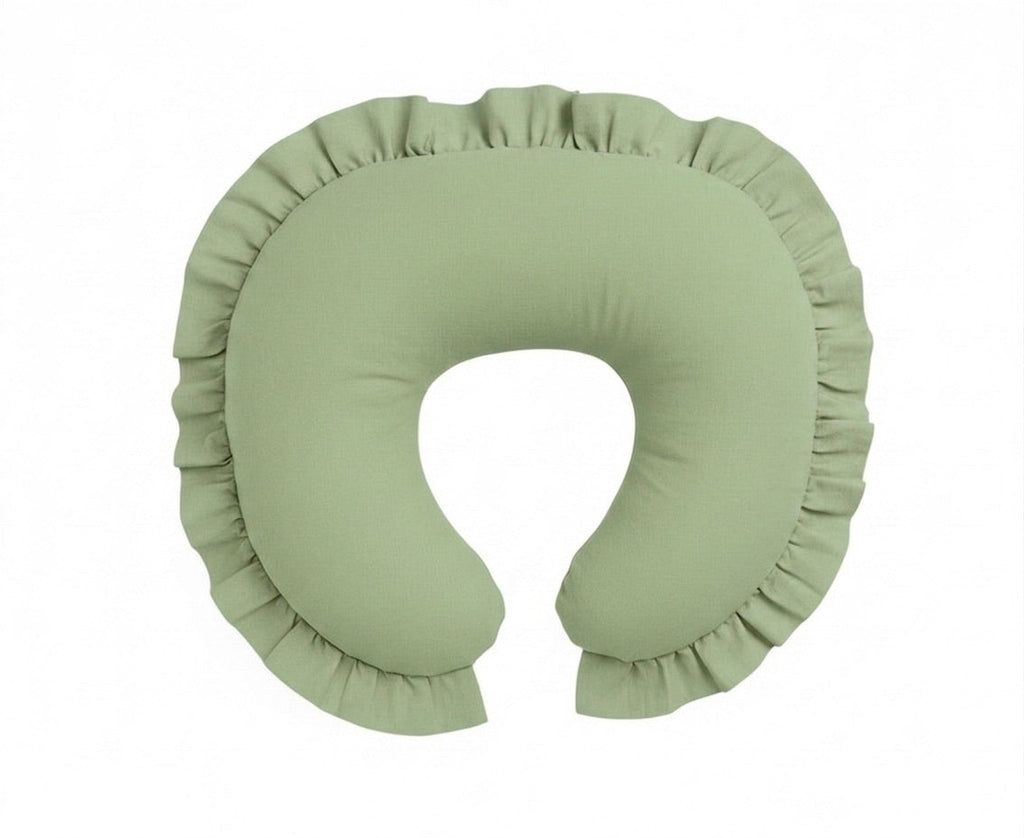 Little Mae & Co. Green Ruffle Nursing Pillow Cover - Original Cover Ruffle