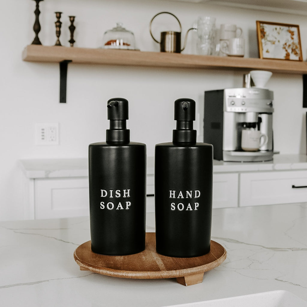 15oz Black Stoneware Hand Soap Dispenser in - Dispensers photo