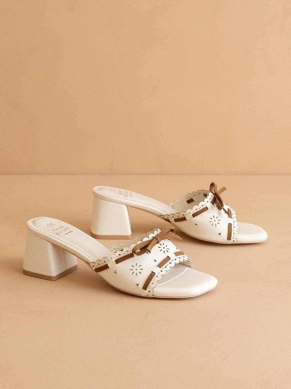 The Breda | White Sweet low heel sandal in White - HEELS photo