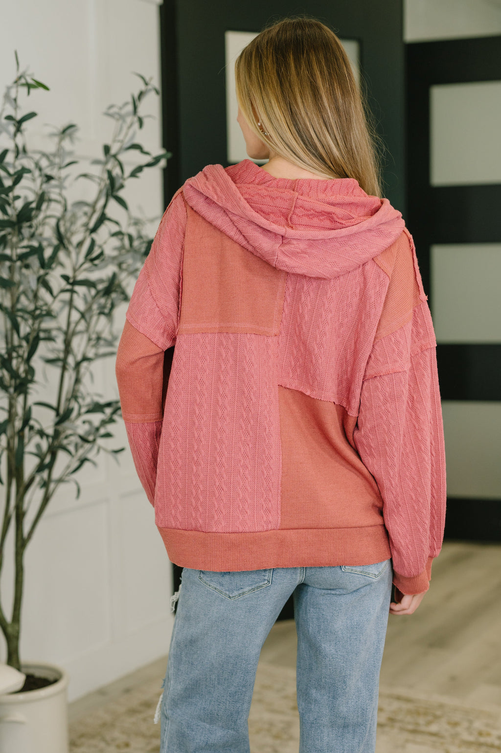 Balloon Sleeve Cut Sew Sweater Knit Top in Mauve in - Womens photo