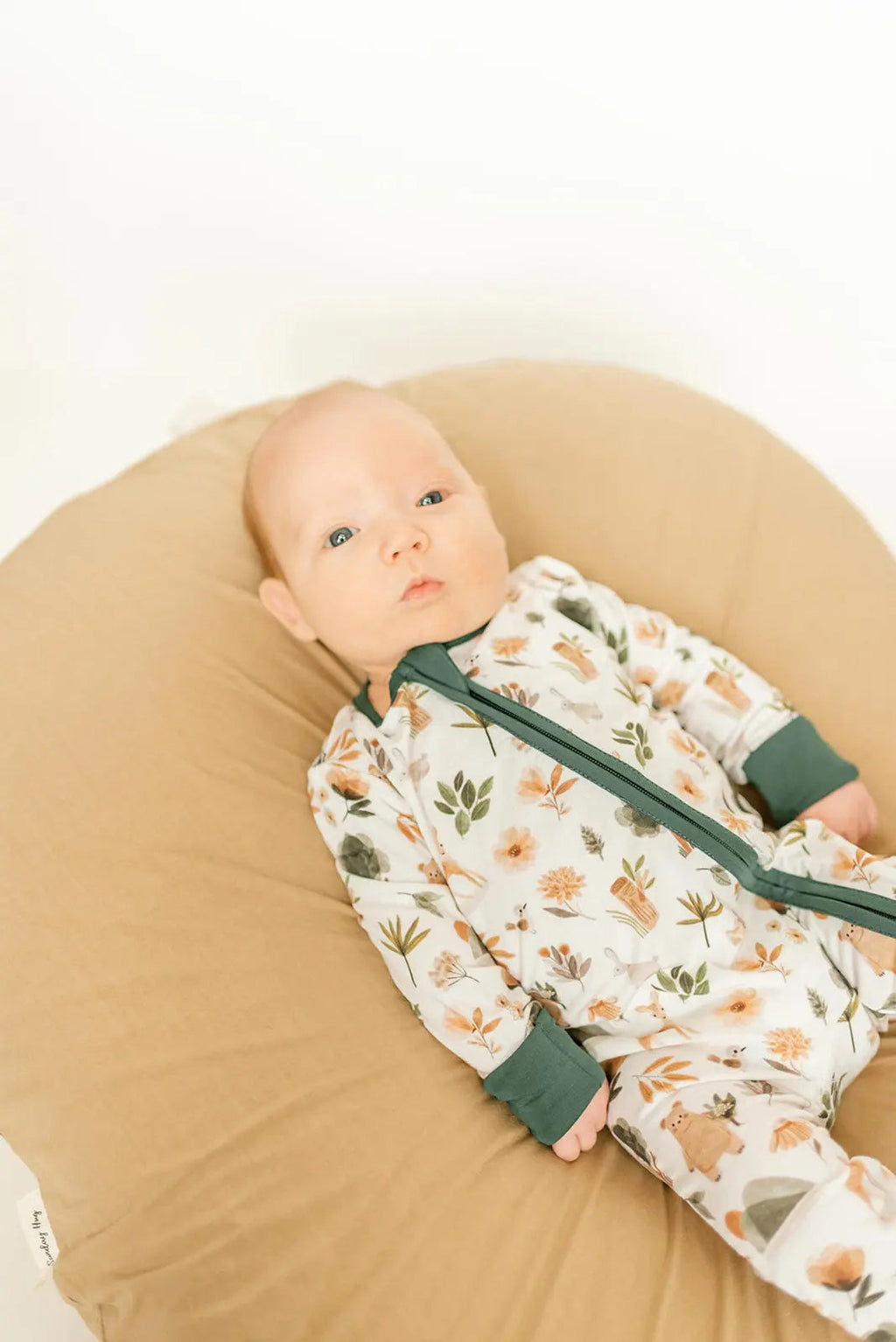 Bamboo Baby Clothes - Convertible Jumpsuit 0-3 Months - Forest in - photo