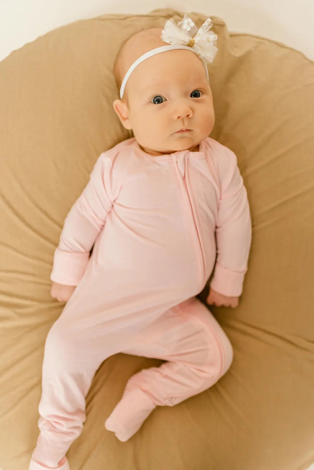 Bamboo Baby Clothes - Convertible Jumpsuit 0-3 Months - Baby Pink in - photo