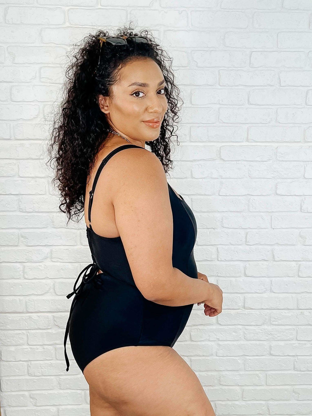 Barcelona Lace Up Swimsuit in - Swimwear photo