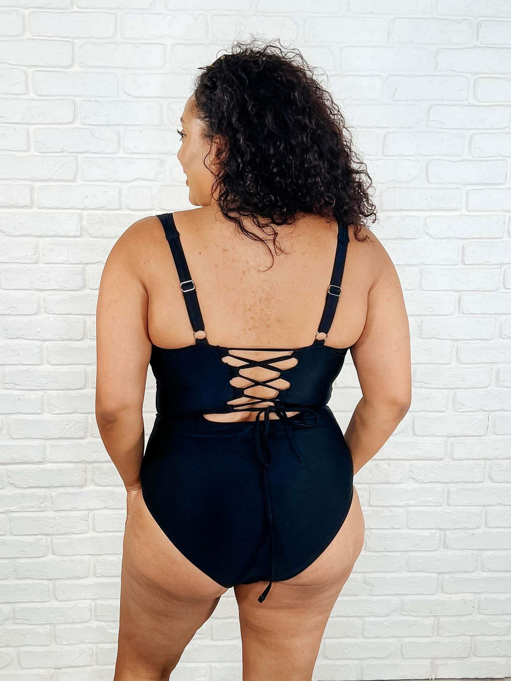 Barcelona Lace Up Swimsuit in - Swimwear photo