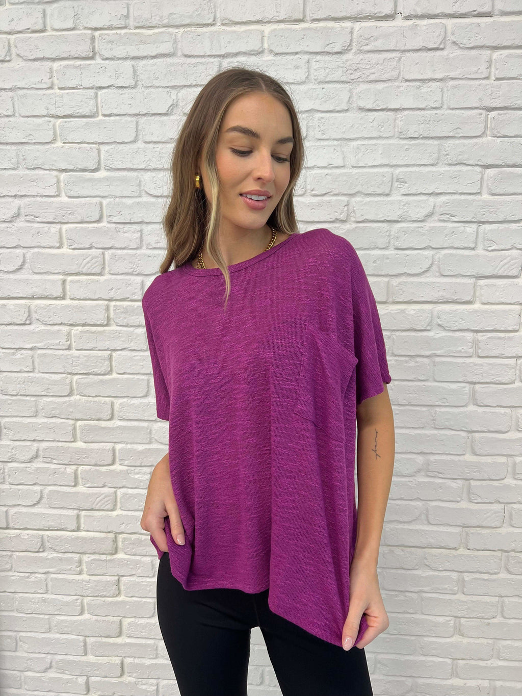 Basically Flowing Dolman Sleeve Top in Lt Plum in - Womens photo