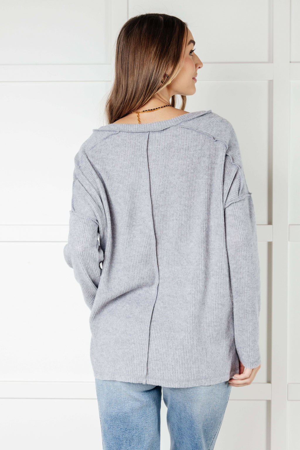 Basically Freezing Brushed Hacci Top in Heather Grey in - Tops photo