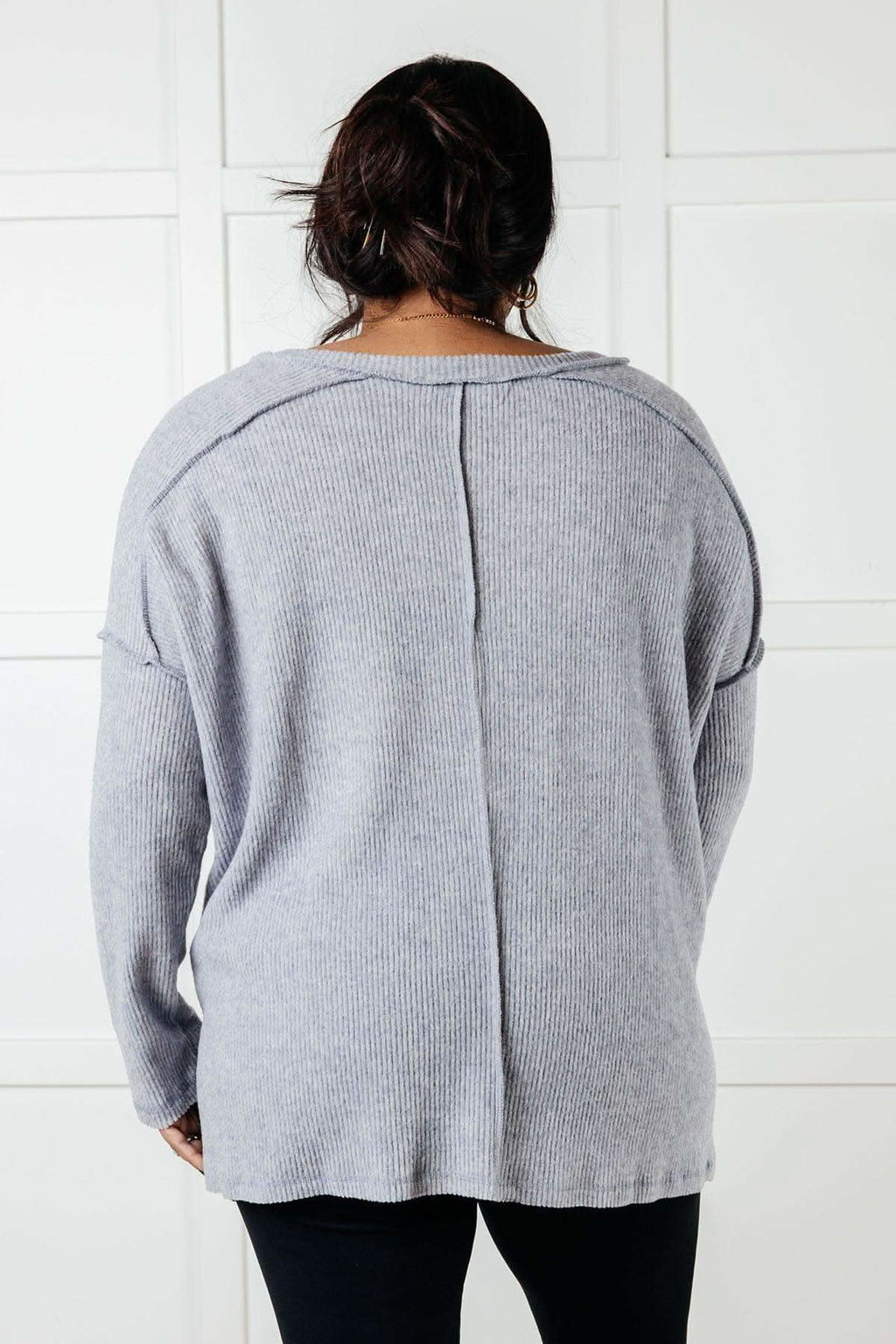 Basically Freezing Brushed Hacci Top in Heather Grey in - Tops photo