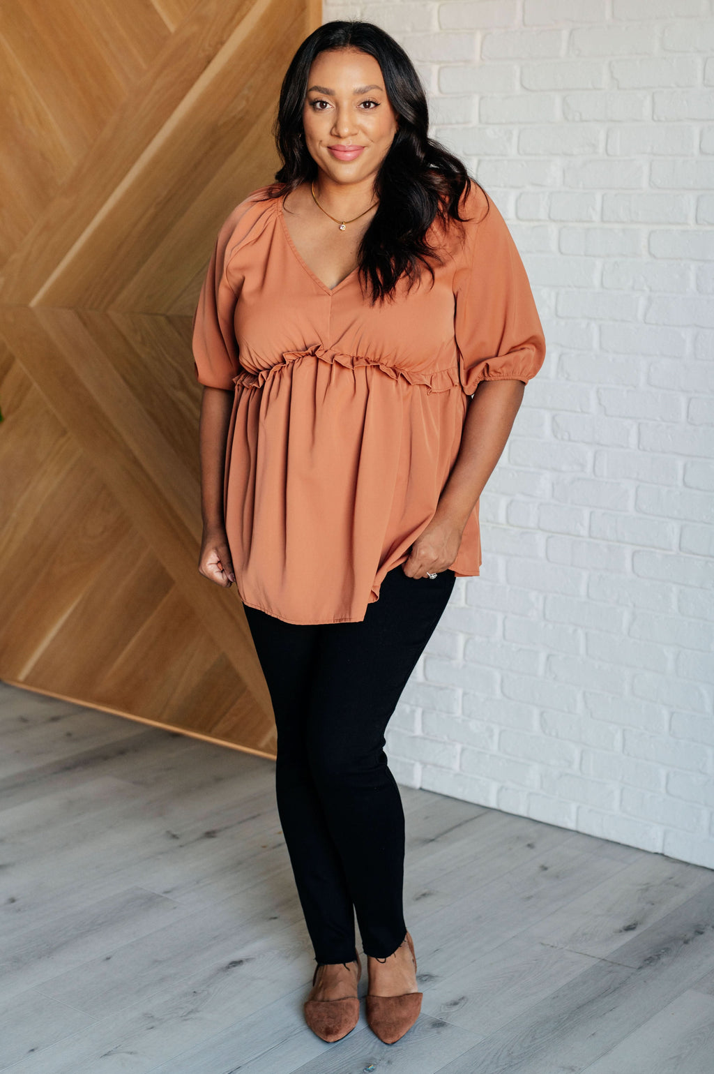 Better Than Ever Ruffle Detail Blouse in - Tops photo